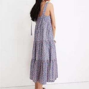 Madewell Tie Strap Tiered Sundress in Summer Vines